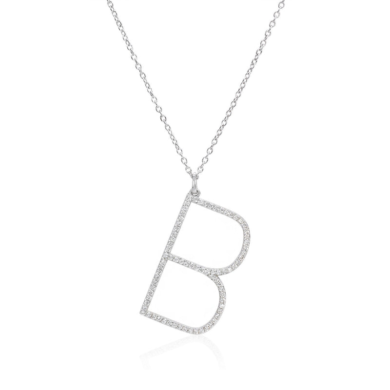 Large Diamond Initial Necklace